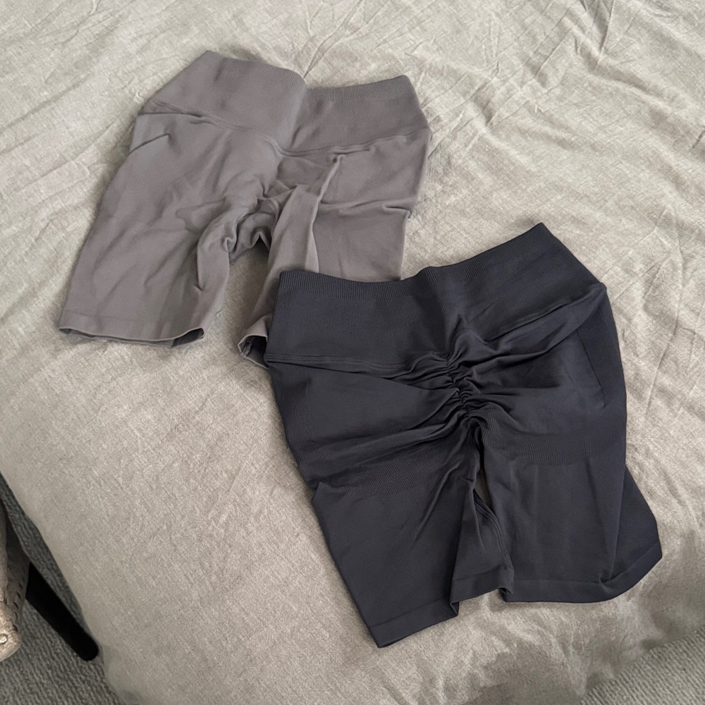 Set of SKIMS Gray and Black Bike Shorts